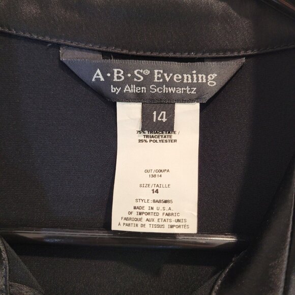 NWT ABS by Allen Schwartz Dress Womens 14 Black Short Sleeve Cocktail Vintage - Picture 10 of 10